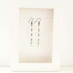 Long dangle earrings with pastel Czech glass - Sweet Candy